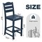 30 Inch Outdoor Bar Stool with Footrest HDPE All-Weather Tall Chair for Patio or Balcony